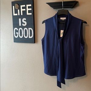 Women’s Navy Blue Sleeveless Blouse